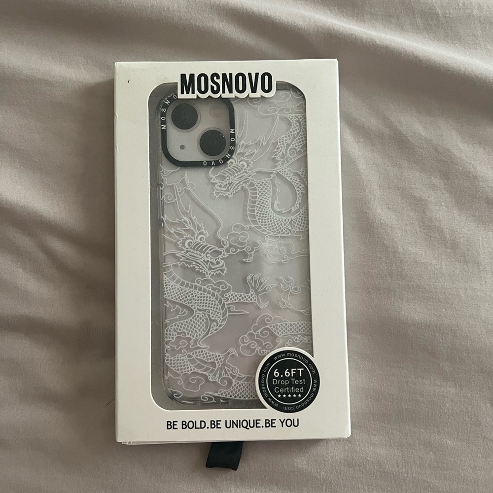 Dragon Design Phone Case - Clear and White
